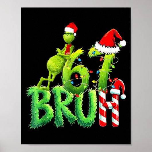 Funny Santa Bruh Christmas Meme 6 Gift Men, Women  Poster (Voorkant)