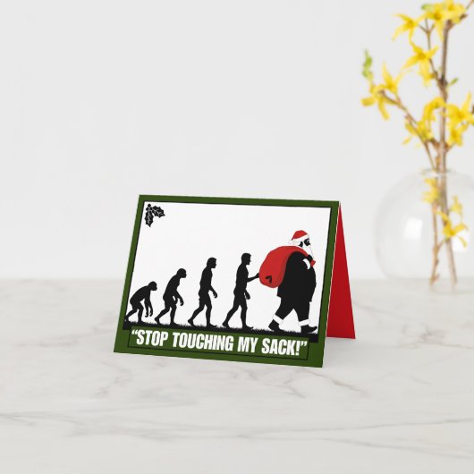 Funny Santa card with a funny Santa's sack theme Kaart (Gele Bloem)