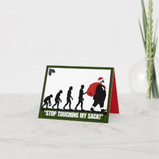 Funny Santa card with a funny Santa's sack theme Kaart