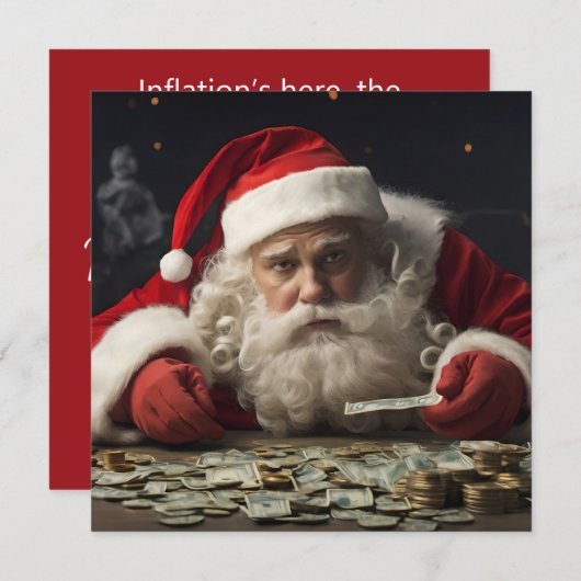 Funny Santa Card with Inflation Rhyme Feestdagenkaart (Voorkant / Achterkant)