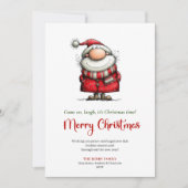 Funny Santa Cartoon Whimsical Holiday Greeting Feestdagenkaart (Voorkant)