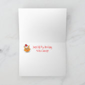 Funny Santa Cat Snow Merry Catmas kerstbomen Kaart (Binnen)