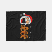 Funny Santa Chasing Gingerbread Christmas Cookie  Fleece Deken (Voorkant (Horizontaal))