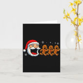 Funny Santa Chasing Gingerbread Christmas Cookie Kaart (Gele Bloem)