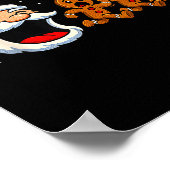 Funny Santa Chasing Gingerbread Christmas Cookie  Poster (Hoek)