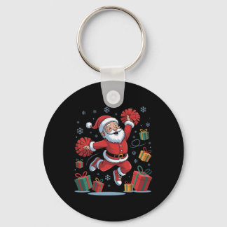Funny Santa Cheering Cheerleading Christmas Xmas P Sleutelhanger