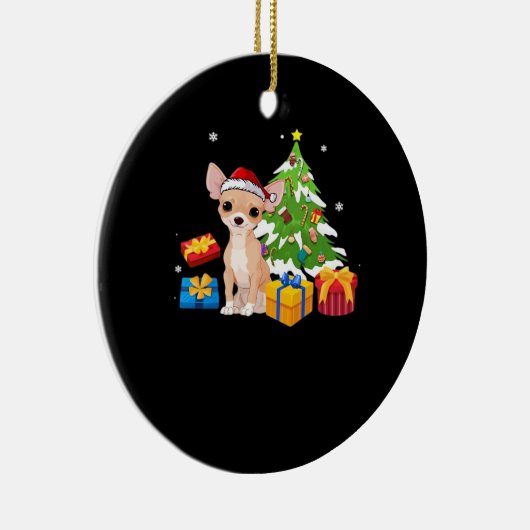Funny Santa Chihuahua Dog Christmas Tree Gifts Xma Keramisch Ornament (Rechts)