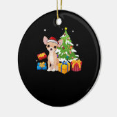 Funny Santa Chihuahua Dog Christmas Tree Gifts Xma Keramisch Ornament (Links)