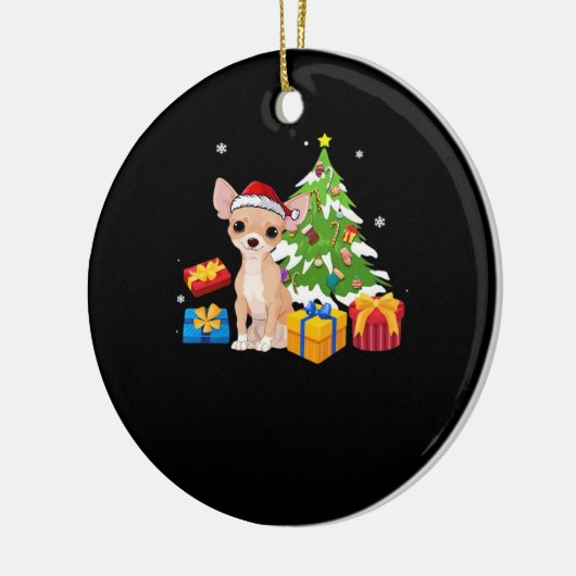 Funny Santa Chihuahua Dog Christmas Tree Gifts Xma Keramisch Ornament (Links)