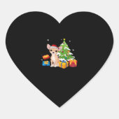 Funny Santa Chihuahua Dog kerstboom Gifts Xma Hart Sticker (Voorkant)
