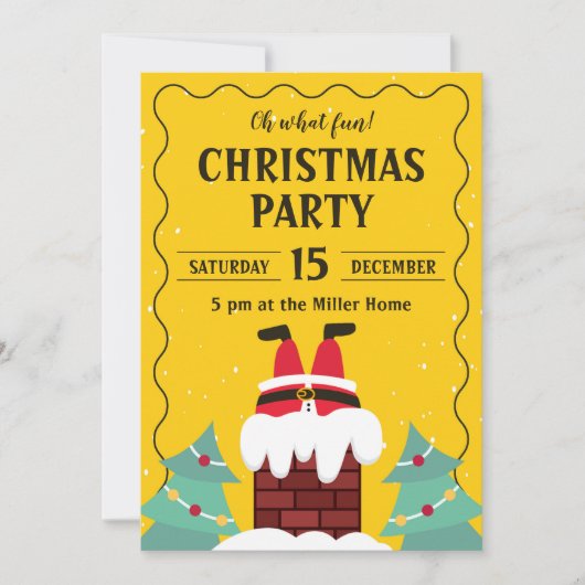 Funny Santa Chimney-kerstfeest Kaart (Voorkant)