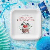 Funny Santa Chimney-kerstfeest Papieren Bordje (Feest)