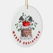 Funny Santa Chimney Merry Kerstmis Keramisch Ornament (Rechts)