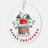 Funny Santa Chimney Merry Kerstmis Keramisch Ornament (Links)