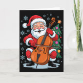 Funny Santa Christmas Design Cello Holiday Xmas Pa Kaart (Voorkant)