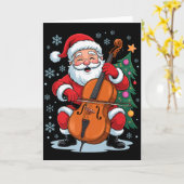 Funny Santa Christmas Design Cello Holiday Xmas Pa Kaart (Gele Bloem)