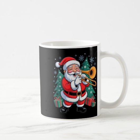 Funny Santa Christmas Design Trombone Holiday Xmas Koffiemok (Rechts)