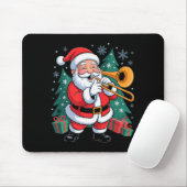 Funny Santa Christmas Design Trombone Holiday Xmas Muismat (Met muis)