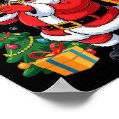 Funny Santa Christmas Design Trumpet Holiday Xmas  Poster (Hoek)