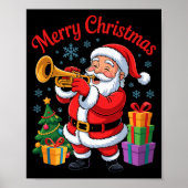 Funny Santa Christmas Design Trumpet Holiday Xmas  Poster (Voorkant)