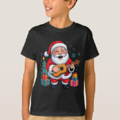 Funny Santa Christmas Design Ukulele Holiday Xmas  T-shirt (Voorkant)