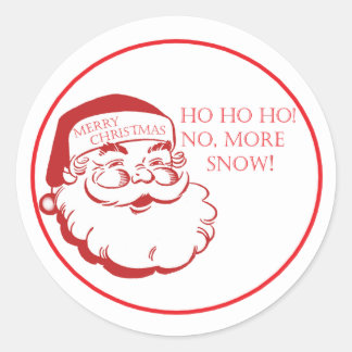 Funny Santa Christmas Holiday Envelope Seals Cute  Ronde Sticker