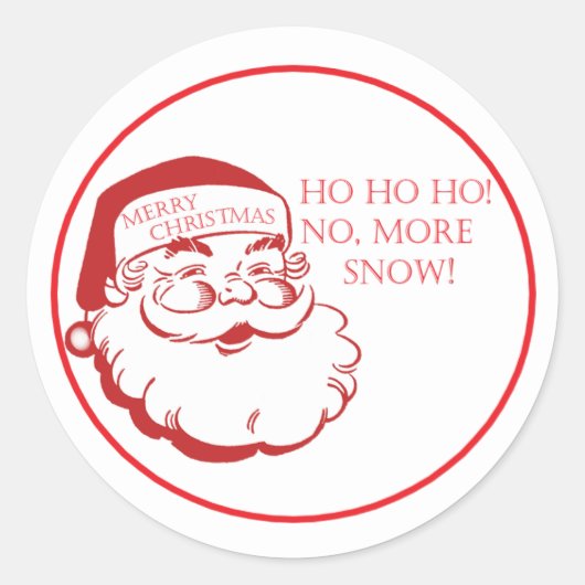 Funny Santa Christmas Holiday Envelope Seals Cute  Ronde Sticker (Voorkant)