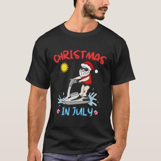 Funny Santa Christmas in juli jongens Mannen Kerst T-shirt (Voorkant)