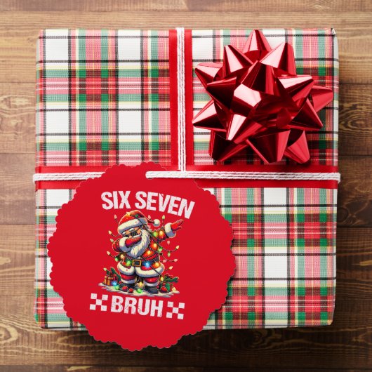 Funny Santa Christmas Ornament Tag – SIX SEVEN  (Insitu (Geschenk))