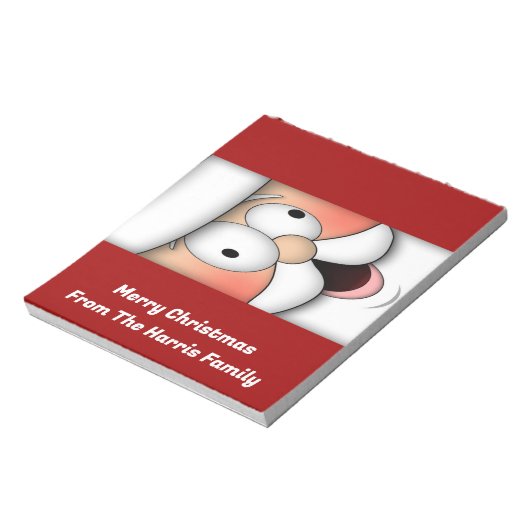 Funny Santa Christmas Snoep Bar Wrappers Favoriete Notitieblok (Linkerzijde)