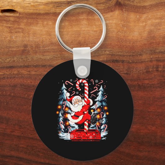 Funny Santa Christmas Tree Xmas Family Men Women K Sleutelhanger (Voorkant)