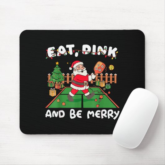 Funny Santa Ckleball Christmas Eat Dink And Be Mer Muismat (Met muis)