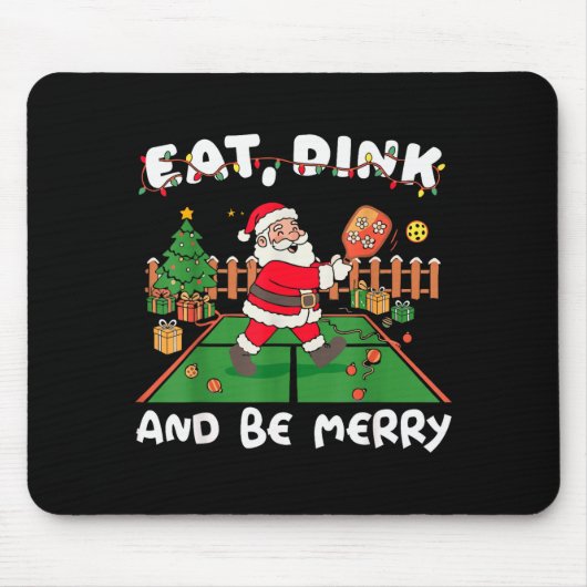 Funny Santa Ckleball Christmas Eat Dink And Be Mer Muismat (Voorkant)