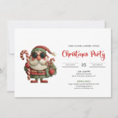 Funny Santa Classic Printable Red Green Party  Kaart (Voorkant)