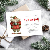 Funny Santa Classic Red Green Digital Party Invite Kaart