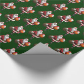 Funny Santa Claus Basketball Player Cadeaupapier (Hoek)