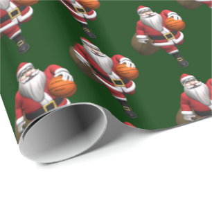 Funny Santa Claus Basketball Player Cadeaupapier
