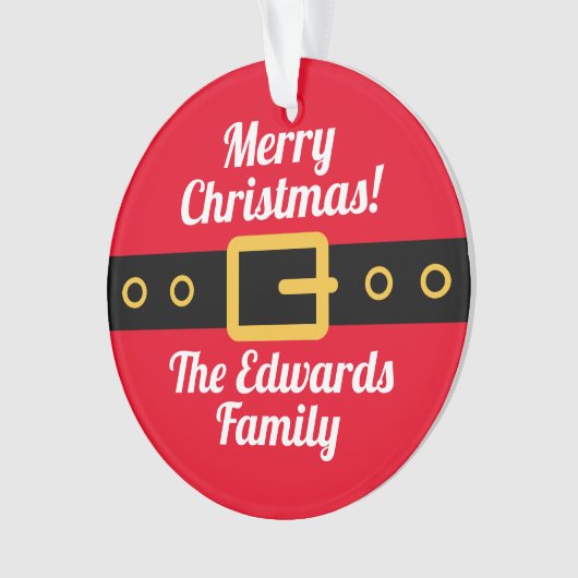 Funny Santa Claus belly cartoon kerstfoto Ornament (voorkant)