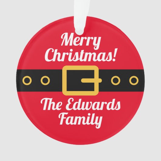 Funny Santa Claus belly cartoon kerstfoto Ornament (voorkant)