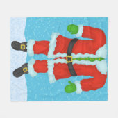 Funny Santa Claus Body Novelty Kerstfeestdag Fleece Deken (Voorkant (Horizontaal))