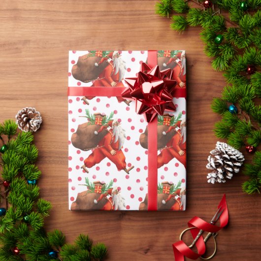 Funny Santa Claus Cadeaupapier (Feestdagen Geschenken)
