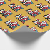 Funny Santa Claus Cadeaupapier (Hoek)