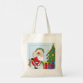 Funny Santa Claus Canvas tas (Achterkant)