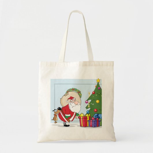 Funny Santa Claus Canvas tas (Voorkant)