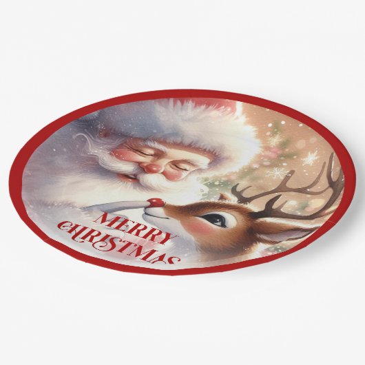 Funny Santa Claus Cartoon Holiday Party Paper  Papieren Bordje (Gekanteld)