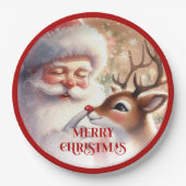 Funny Santa Claus Cartoon Holiday Party Paper  Papieren Bordje (Voorkant)