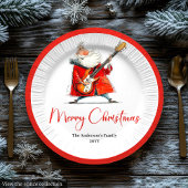 Funny Santa Claus Chic Holiday Dinner Party Plates Papieren Bordje