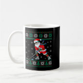 Funny Santa Claus Christmas Ice Hockey Ugly Sweate Koffiemok (Links)