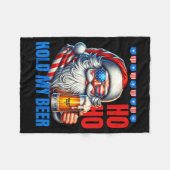 Funny Santa Claus Christmas July 4th Patriotic Hol Fleece Deken (Voorkant (Horizontaal))
