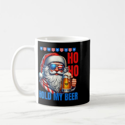 Funny Santa Claus Christmas July 4th Patriotic Hol Koffiemok (Links)